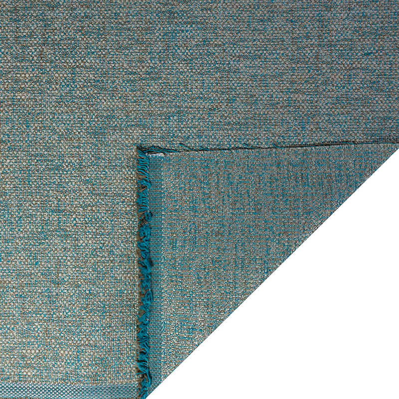 Tessuto jacquard per arredo color corda e azzurro